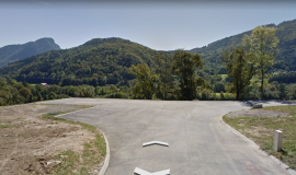 Paragliding landing zone parking lot